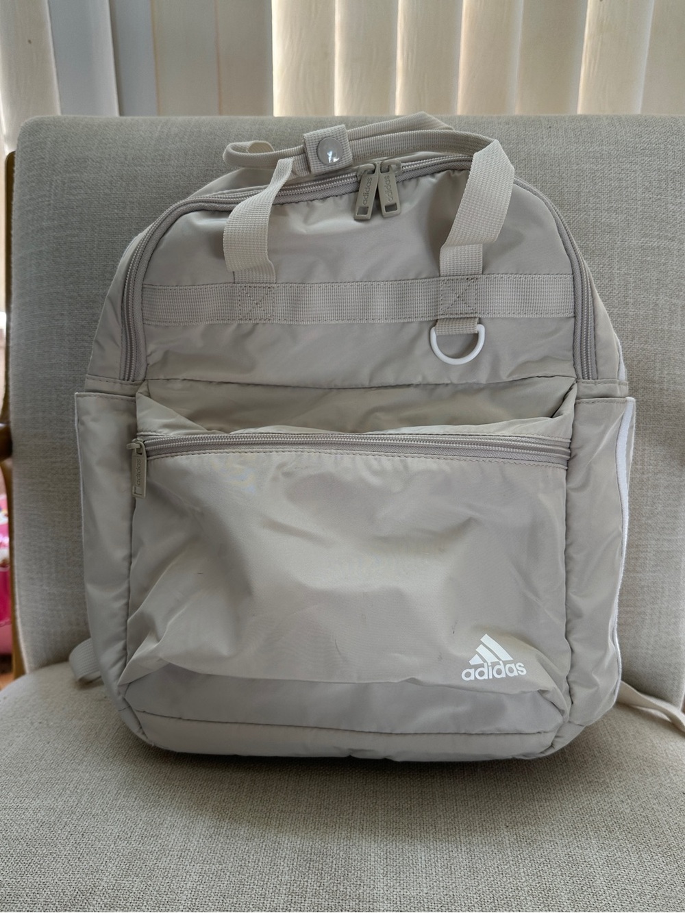 ADIDAS Beige Backpack with White Logo